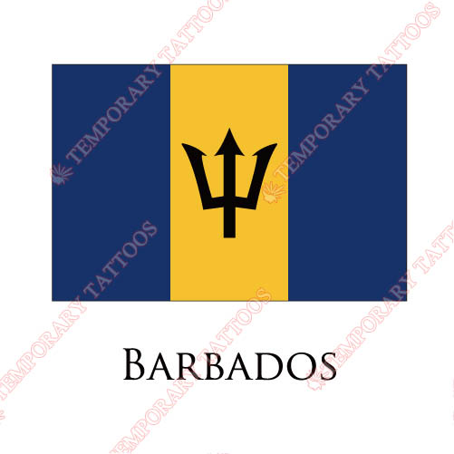 Barbados flag Customize Temporary Tattoos Stickers NO.1825